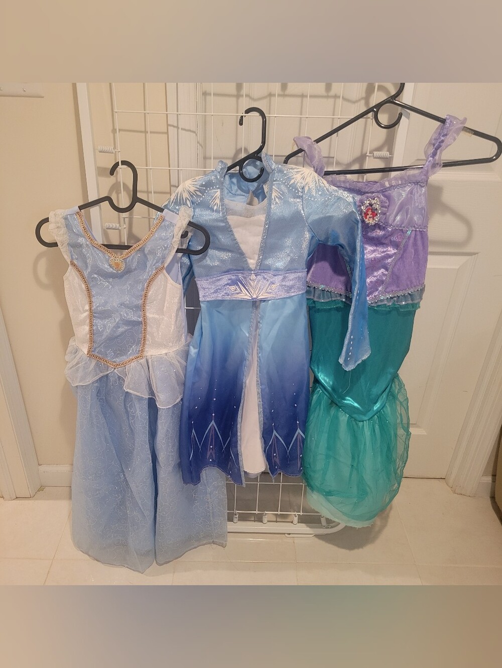 Lot Of 3 Princess Halloween Costumes Kids Sizes 4-6 & 7-8 Elsa Ariel Cinderella